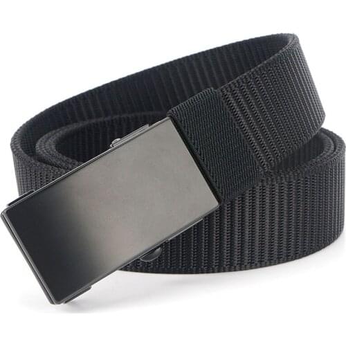 New 125cm Nylon Casual Belt Men Women Alloy Automatic Buckle 3.5cm Strong Canvas Belt AE200