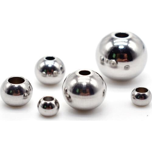 2Pcs Piercing Stainless Steel Balls Dia.4mm Blind Hole Unthreaded DIY Jewelry Beading Round Ball Accessories