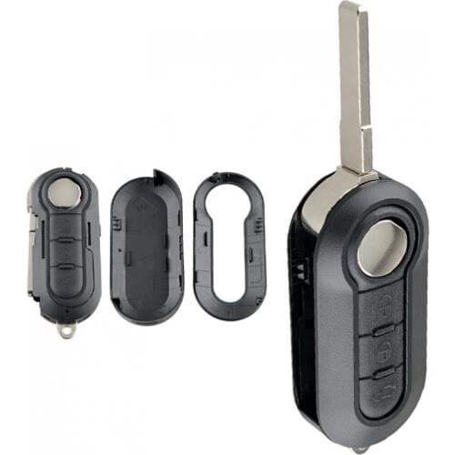 3 Buttons Auto Car Key Remote Control Folding Housing Replacement Fit for Fiat 500 Doblo Ducato Panda Punto Peugeot