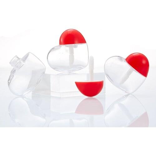 5ml Love Heart ABS Lip Gloss Lip Glaze Tube Lipstick Balm Tube Lip Care Serum Bottle Refillable Empty Mascara Brush Containers