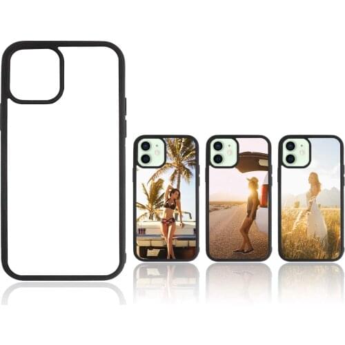 5pcs 2D Sublimation Blank phone cover rubber TPU+PC printing case for iphone XR 7 8 11 12 mini pro xs xs max heat transfer