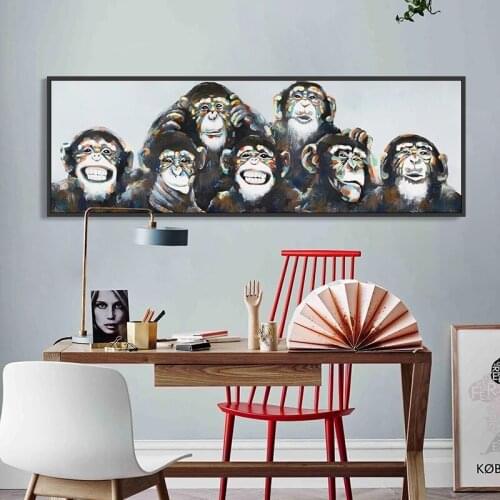Abstract Funny Orangutans Wall Art Canvas Painting Posters and Prints Decorative Wall Art Animal Picture for Living Room Decor