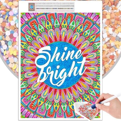 Diamond Painting Shining Petals Landscape Cartoon Embroidery Set 5D DIY Mosaic Square Round Rhinestone Mural Home Decoration Art