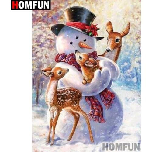 HOMFUN Diamond Painting Cross Stitch "Christma snowman" 5D DIY Diamond Embroidery Full Square/round Rhinestone Of Picture A30127