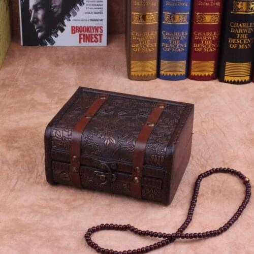 Antique wooden jewelry box storage box retro nostalgia classical European wooden jewelry box creative wholesale