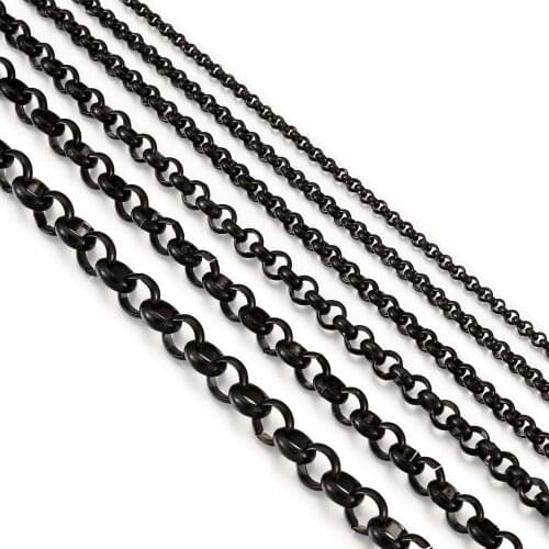 6strands/box Stainless Steel Necklace Chains with Lobster Claw Clasps For DIY Handmade Jewelry Making Basic Chain Accessories