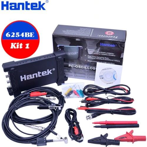 Hantek Digital oscilloscope kit 6254BE 4CH 250MHz Bandwidth Automotive Oscilloscopes Car-detector 1Gsa/s USB PC Osciloscopio