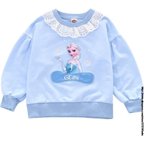 Disney Frozen Elsa Anna princess Girls' Childrens Sweater Spring Autumn Clothing Fashion Kids Tops Korean Childrens Clothing