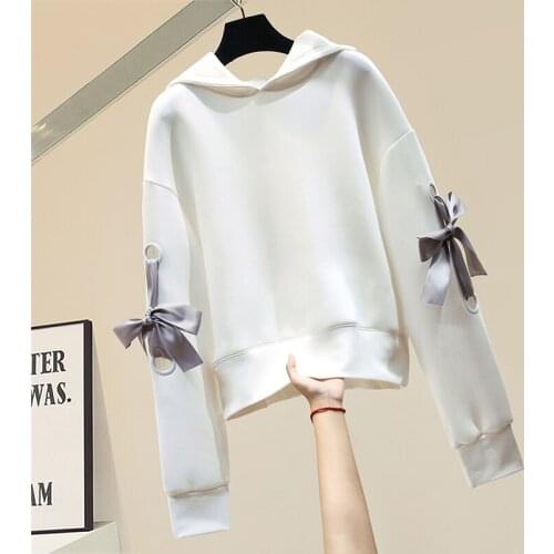 Strap Hooded Jumper Womens Hoodie 2020 New Autumn Loose Korean Casual Sweatshirts Harajuku Cropped Hoodies Girls Swaetshirt