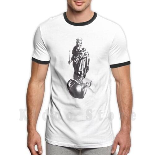 Mary And Jesus Sticker Christian Shirt Merry Christmas Gift Mary Virgin T Shirt Cotton Men Diy Print Cool Tee Jesus Christ Dank