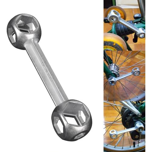 Wrench with 10 Hexagon Holes Zinc Alloy Durable Bicycle Repair Tool 6-15MM Bone Wrench Multi-purpose Wrench Hex Bone Wrench 1Pcs