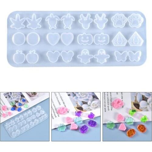 Crystal Epoxy Resin Mold Ear Studs Silicone Mould DIY Crafts Jewelry Earring Making Tool