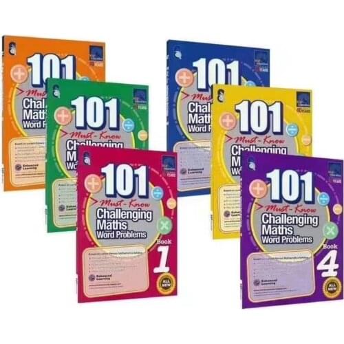 6 Books/Set 101 Challenging Maths Word Problems Books Singapore Primary School Grade 1-6 Math Practice Book