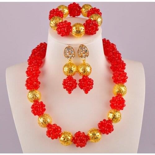 Red African Wedding Beads Jewelry Ses
