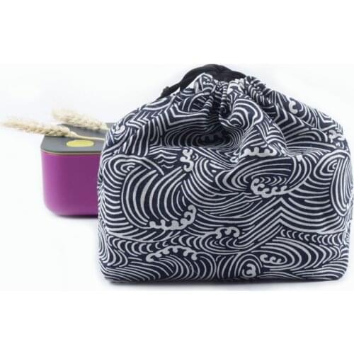 Lunch Box Bag Drawstring Lunch Bag Bento Tote Pouch Portable Children Storage Box Japanese Travel Tableware Storage Bag