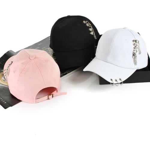 Fashion Baseball Cap with Rings Kpop Snapback Trucker Hat Dad Women Men Adjustable Golf Ball Sport Casual Sun Cap