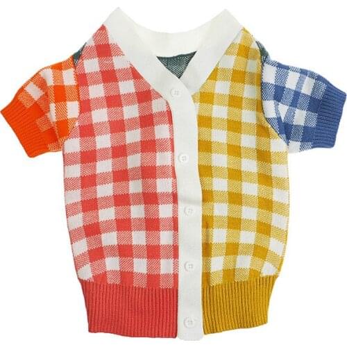 Dog clothes summer schnauzer french bulldog fat dog teddy pug cat big name color matching sweater spring clothes pet clothes