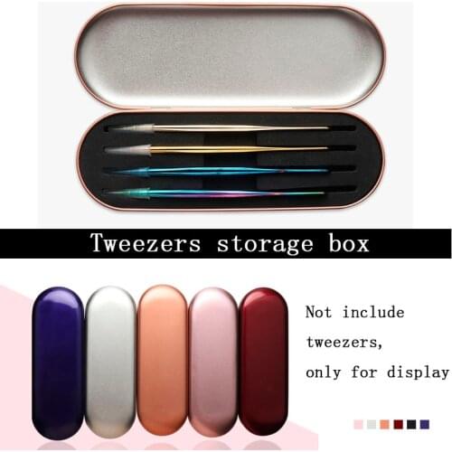 6 colors Eyelash extension tweezers storage box makeup tool protection box