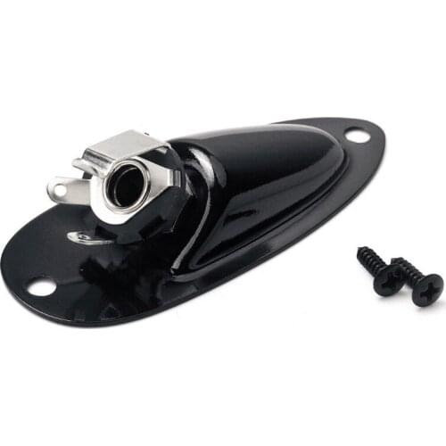 Loaded Jack Socket Plate with Screws for FD Strat Stratocaster 1/4" Electric Guitar Loaded Mono Output Jack Plate Input Socket
