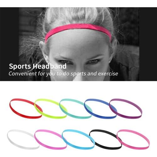1 Pcs Women Sweatbands Football Yoga Pure Hair Bands Anti-slip Elastic Rubber Thin Sports Headband Men Hair Accessories Headwrap