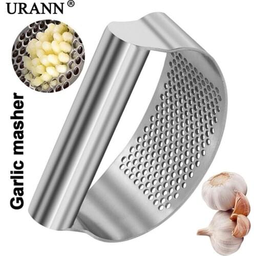 URANN Stainless Steel Garlic Press Rocker Garlic Rocker Crusher Garlic Chopper Mincer Press Kitchen Garlic Masher Kitchen Tools