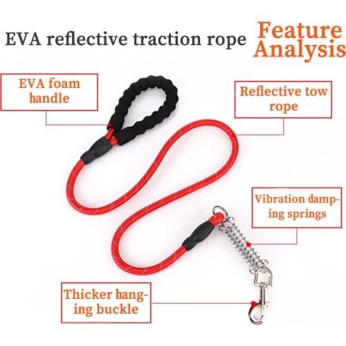 Pet Supplies Reflective Multi-color Round Rope Dog Leash Dog Leash Dog Puller Comfortable Puller for Large Dogs with Applicable