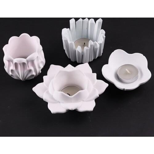 Silicone Mold Candle Holder Mould Candlestick Romantic Candelabros Plaster Concrete Cement Clay Mold Resin Craft Home Decoration