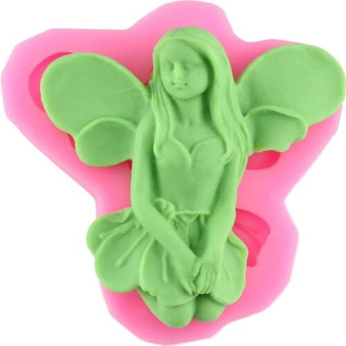 Flower Fairy Silicone Mold Angel Cupcake Topper Fondant Cake Decorating Tools Kitchen Baking Molds Candy Clay Chocolate Moulds