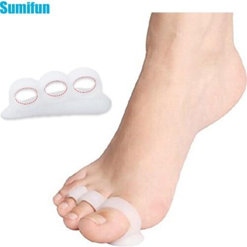 2Pcs Silicone Gel Toe Finger Separator Feet Care Braces Supports Tools Bunion Guard Hallux Valgus Foot Massager Pain Relief C134