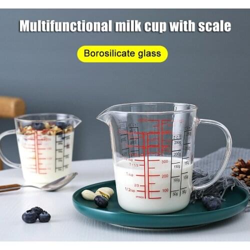 500ml Glass Measuring Cup Jug Heat Resistant Glass Cup Measure Jug Creamer Scale Cup Glass Cup RE