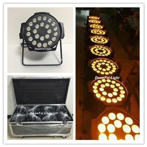 With flightcase 8pcs/lot dj stage lighting led par rgbwa indoor par led dmx 24x15w par 64 rgbwa led