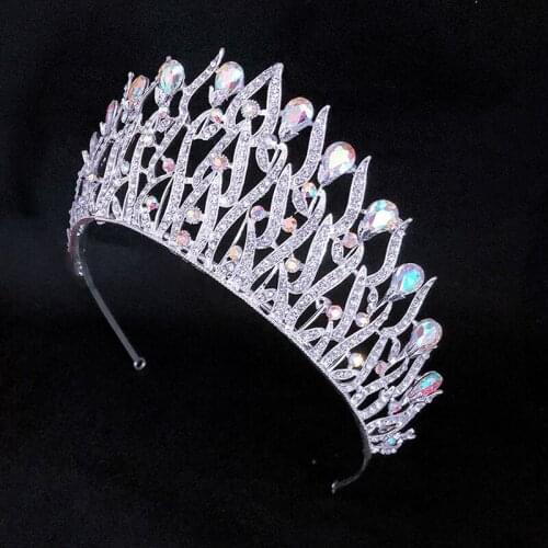 Gold/Silver Color Crystal Tiaras Rhinestone Crowns for Bride Noiva Wedding Hair Jewelry Royal Princess Diadem diadema mujer 2020