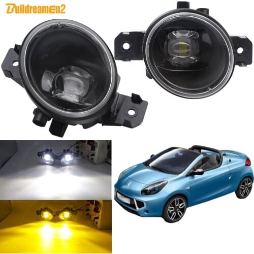 Fog Light Assembly H11 Car Front Bumper LED Lens Fog Lamp DRL 30W 8000LM 12V For Renault Wind Convertible 2010-2015