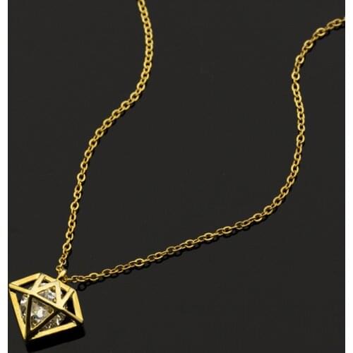 Crystal Cone Necklaces Pendants For Women Jewelry Stainless Steel Gold Ketting Friendship Necklace Best Gifts For Girlfriend