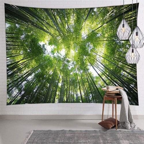 Green Nature Forest Under Sky 3D Print Wall Art Hanging Large Wall Tapestry Decor For Bedroom Dorm