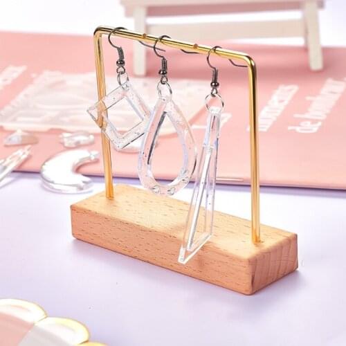 1 Set Crystal Epoxy Resin Mold Earrings Pendant DIY Craft Jewelry Silicone Mould A0NF