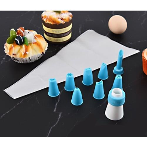 10Pcs Cake Decorating Mouth Set EVA Icing Piping Cream Pastry Bag Reusable Cupcake Nozzles Fondant Baking Kitchen Accessories