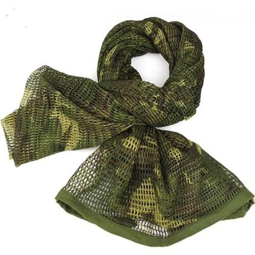 180x80cm Scarf Cotton Military Camouflage Tactical Net Camo Mesh Scarf Sniper Face Veil Camping Hunting Outdoor Hiking Scarve
