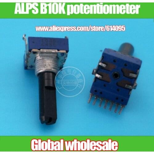 2pcs ALPS B10K volume potentiometer for Pioneer mixer EQ / 7 feet / with midpoint / handle length 23MMF