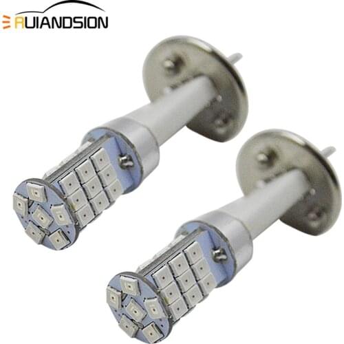 2pcs H1 H3 Fog auto LED Bulbs Day Running Light Driving Bulb AC 12V 24V 2835 33 SMD 660LM White Green Blue Amber Yellow Red