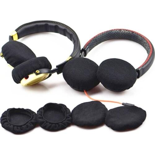 2 Pcs Black Headphones Dust Cover Sponge Cotton Earphone Protection Case Elastic Flannel Protective Sleeve Ear Pad Accessories