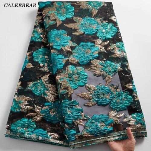2021 Latest African Gilding Lace Fabric Embroidery Net French Brocade Jacquard Lace Fabric For Nigeria Wedding Party Dress S2358