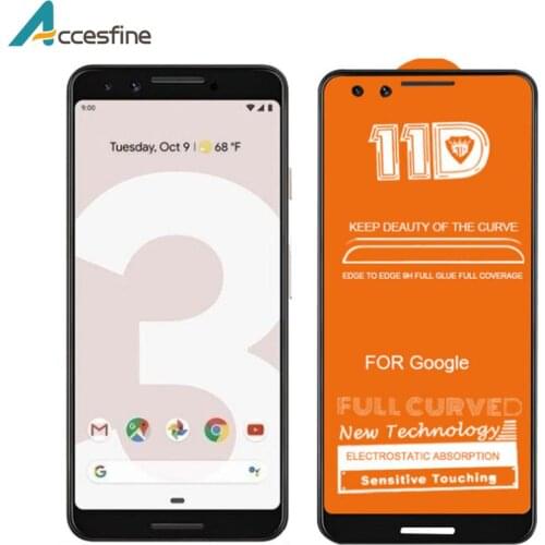 2X 11D Full Cover Tempered Glass for Google Pixel 3XL Screen Protector for Google Pixel 3 Curved Edge 9H Protective Glass