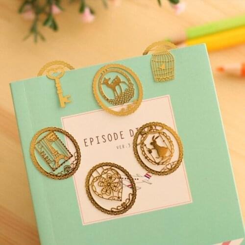 3packs/lot Kawaii mini Hollow Dream lace Metal Bookmark DIY Multifunction Golden Bookmarks funny gift prize