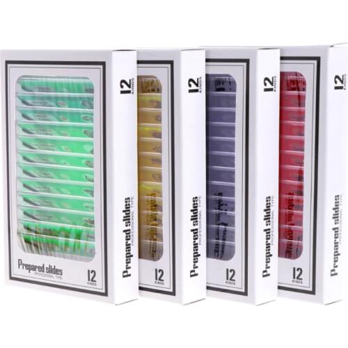 48 Pcs Prepared Microscope Slides Specimen Animals Insects Plants Flowers Sample