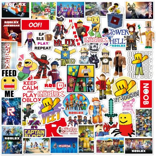 New 50psc/set Roblox Stickers game anime waterproof cartoon Skateboard Motorcycle Guitar Luggage water cup notebook sticker gift