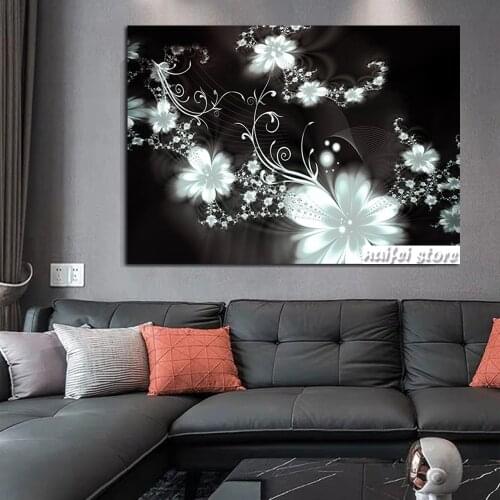 DIY 5D Diamond Painting Abstract Modern Flowers Cross Stitch Kit Full Drill Embroidery Mosaic Art Picture of Rhinestones Decor