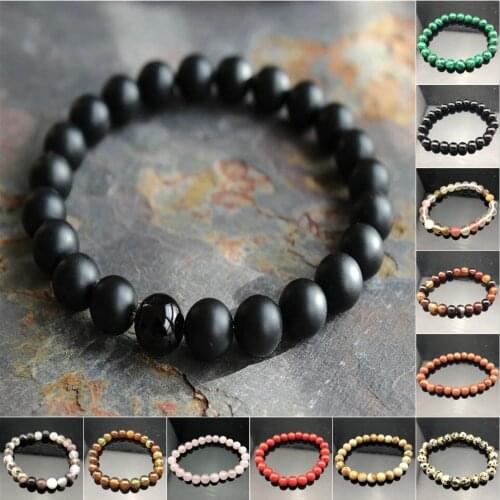 Mens Matte Black Onyx Yoga Energy Beaded Bracelet Boyfriend Gift For Women Men Her His 8mm Natural Stone Beads Jewelry Charm