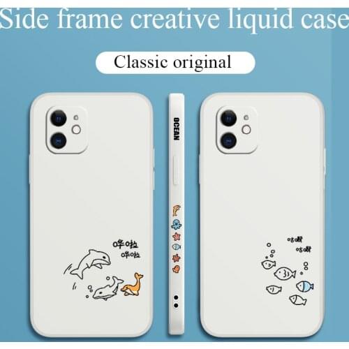 Singing Fish Phone Case For iPhone 12 11 Pro Max X XS XR XSMAX SE2020 8 8Plus 7 7Plus 6 6S Plus Liquid Silicone Cover
