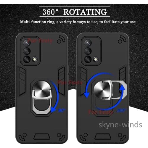 For OPPO A74 4G F19 ring buckle phone case two in one Battle Armor Series back cover for OPPO A F 74 19 coque fundas casing